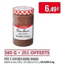 Match BONNE MAMAN Pâte à tartiner offre