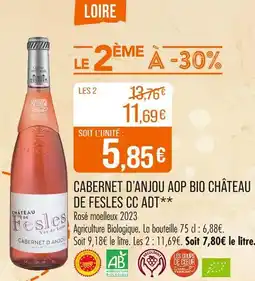 Match Cabernet d'anjou aop bio château de fesles cc adt offre