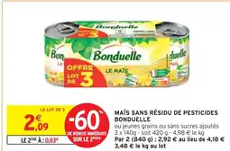 Intermarché BONDUELLE Maïs sans résidu de pesticides offre