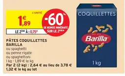 Intermarché BARILLA Pâtes coquillettes offre