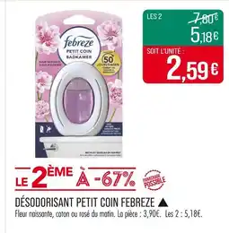 Match FEBREZE Désodorisant petit coin offre