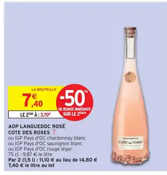 Intermarché COTE DES ROSES AOP Languedoc Rosé offre