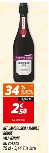 Netto VILAVERONI Igt lambrusco amabile rouge offre
