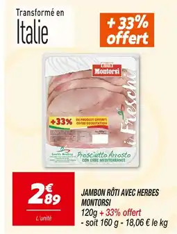 Netto MONTORSI Jambon rôti avec herbes offre