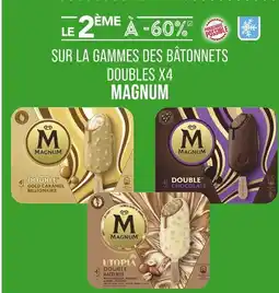 Match MAGNUM Le 2ème à -60% sur la gammes des bâtonnets doubles x4 MAGNUM offre