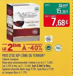 Match Pays d'oc igp l'âme du terroir offre