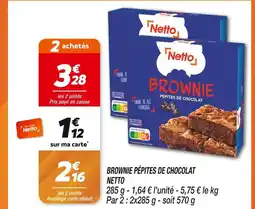 Netto NETTO Brownie pépites de chocolat offre