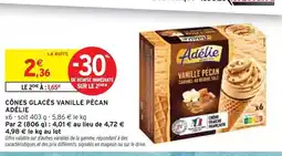 Intermarché ADÉLIE Cônes glacés vanille pécan offre