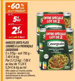 Netto CASSEGRAIN Haricots verts plats cuisinés à la provençale offre