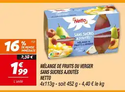 Netto Netto Mélange de fruits du verger sans sucres ajoutés offre