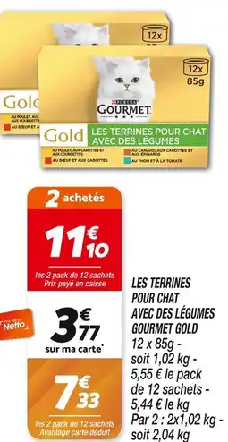 Netto GOURMET GOLD Les terrines pour chat avec des légumes offre
