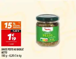 Netto NETTO Sauce Pesto au Basilic offre