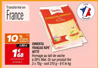 Netto NETTO Emmental français râpé offre