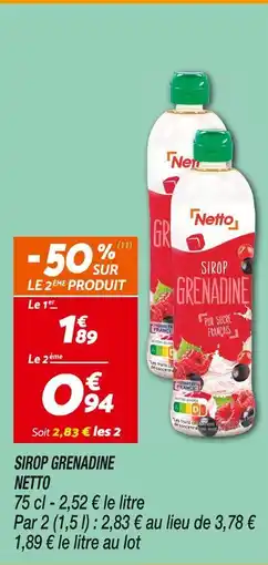 Netto NETTO Sirop grenadine offre