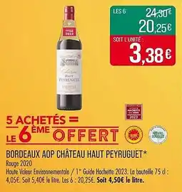 Match Bordeaux aop château haut peyruguet offre