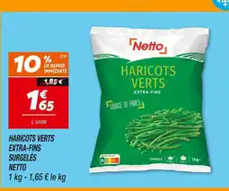 Netto NETTO Haricots verts extra-fins surgelés offre