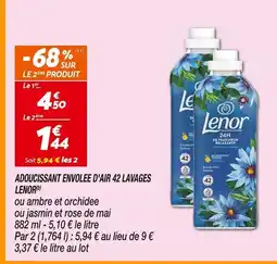 Netto LENOR Adoucissant Envolee d'Air 42 Lavages offre