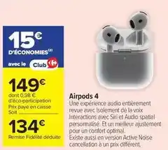 Carrefour Drive Airpods 4 offre