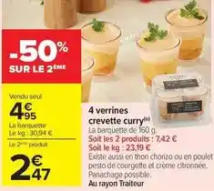 Carrefour Drive 4 verrines crevette curry offre