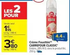 Carrefour Drive Carrefour - crème fouettée classic' offre