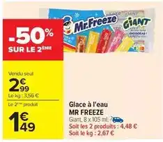 Carrefour Drive MR FREEZE Glace à l'eau offre