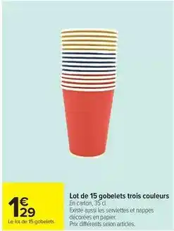 Carrefour Drive Lot de 15 gobelets offre