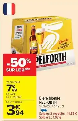 Carrefour Drive Pelforth - biĂšre blonde offre