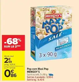 Carrefour Drive Menguy's - pop corn maxi pop offre