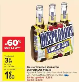 Carrefour Drive Desperados - bière aromatisée sans alcool virgin offre