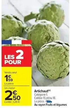 Carrefour Drive Artichaut offre