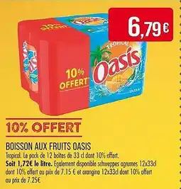 Match Boisson aux fruits oasis offre