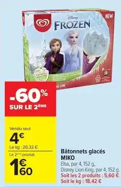 Carrefour Drive Disney - bùtonnets glacés offre