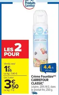 Carrefour Drive Carrefour - crème fouettée classic' offre
