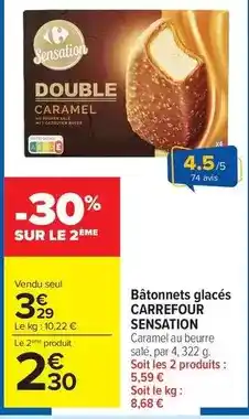 Carrefour Drive Carrefour - bâtonnets glacés offre