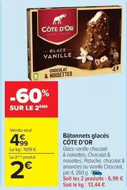 Carrefour Drive Côte d'or - bâtonnets glacés offre