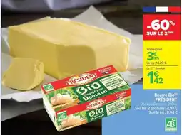 Carrefour Drive Président - beurre bio offre