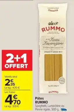 Carrefour Drive Rummo - pâtes offre
