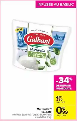Carrefour Drive Galbani - mozzarella offre