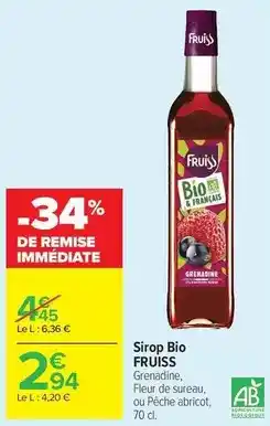Carrefour Drive Sirop bio offre