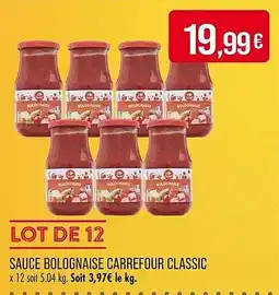 Match Sauce bolognaise carrefour classic offre