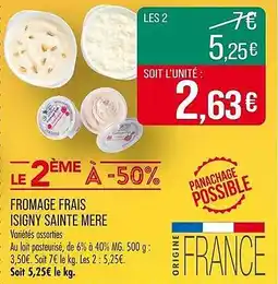 Match Fromage frais isigny sainte mere offre