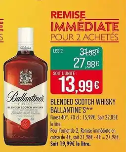Match Blended scotch whisky ballantine's offre