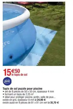 Cora x Carrefour GRE Tapis de sol puzzle pour piscine offre