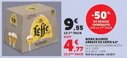 Bi1 Biere blonde abbaye de leffe 6,6° offre