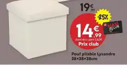 Maxi Bazar Pouf pliable lysandre 38x38x38cm offre