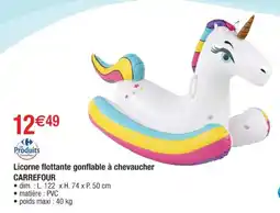Cora x Carrefour CARREFOUR Licorne flottante gonflable à chevaucher offre