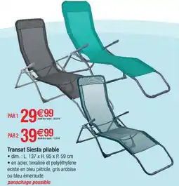 Cora x Carrefour Transat Siesta pliable offre