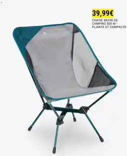 Decathlon Chaise basse de camping 500 m - pliante et compacte offre
