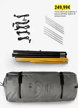 Decathlon Tente dôme de trekking 2 places MT900, légère et autoportante offre