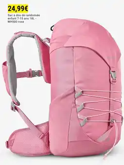 Decathlon Sac à dos de randonnée enfant 7-15 ans MH500 rose offre